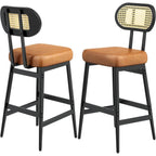 GUANGBAI Rattan Back Bar Stools GUANGBAI