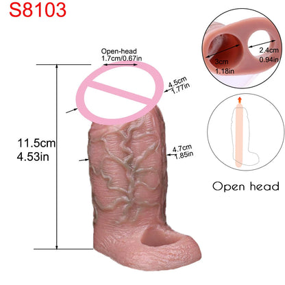 5 Styles Adult Men Penis Sleeve With Anti-drop Silicone Dick Extender