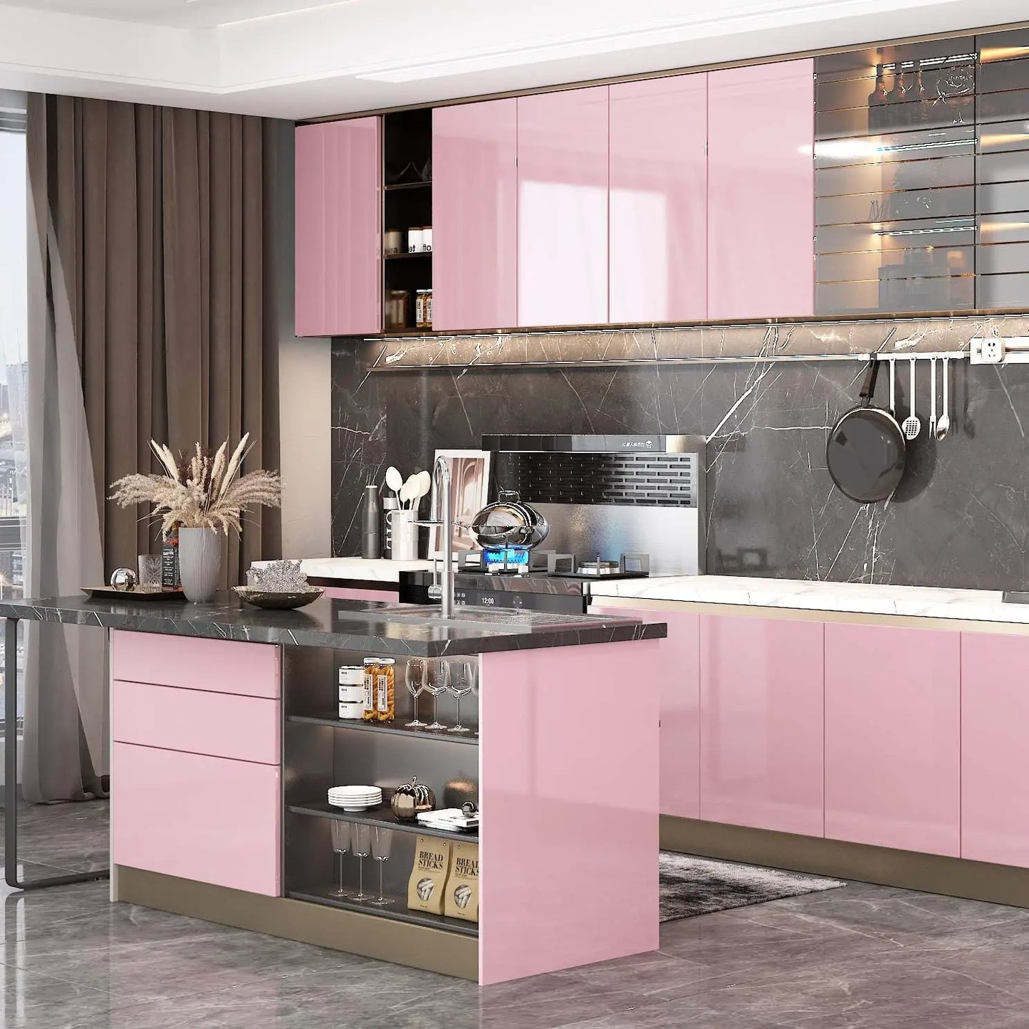 Kitchen Cabinet Pearlescent White Marble Contact Paper Vinyl Self Adhesive