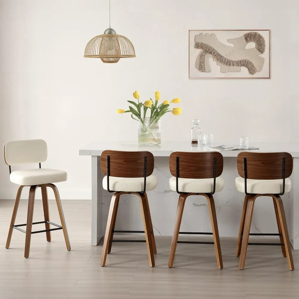 GUANGBAI Swivel Counter Height Bar Stools Set of 4
