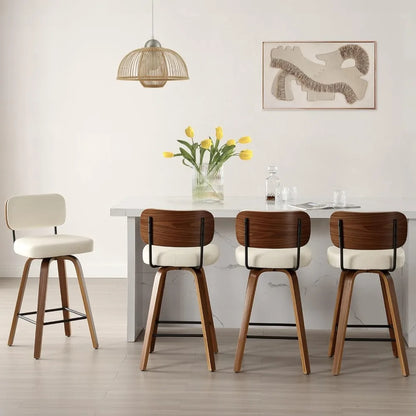 GUANGBAI Swivel Counter Height Bar Stools Set of 4