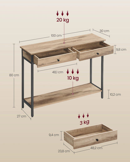 VASAGLE Industrial Console Table