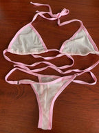 New Mesh G-String Bikini Brazilian Women Swimsuit See Through Bikini Set The Max Mall