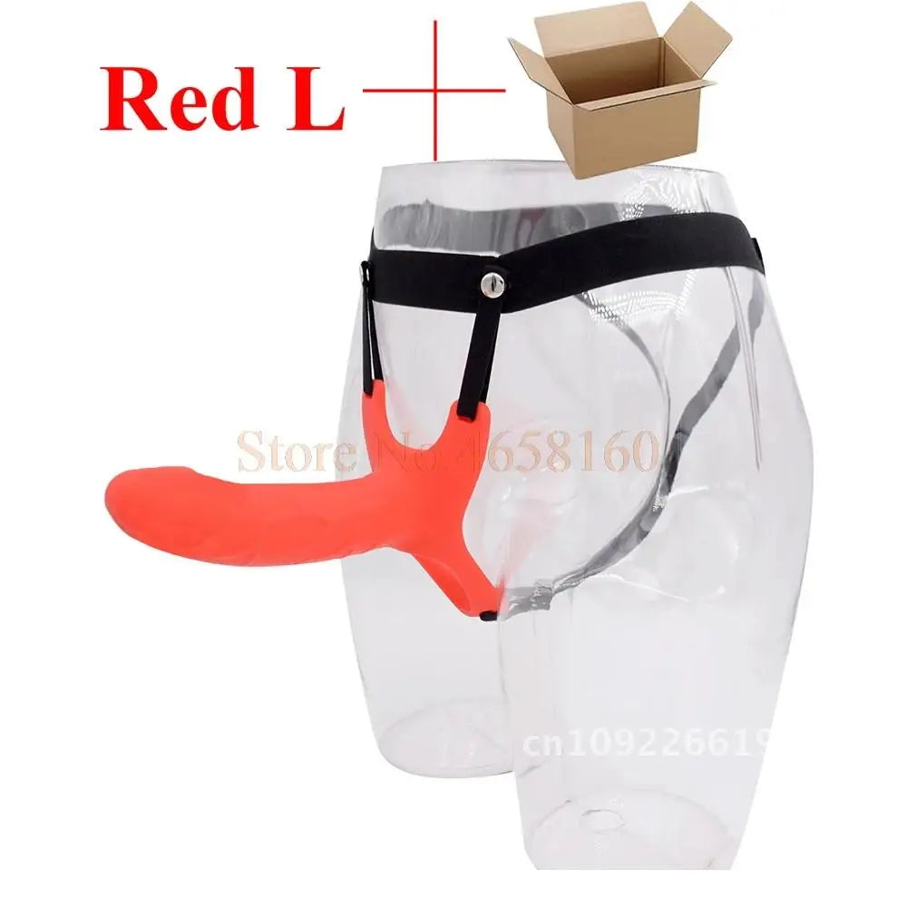 Full Silicone Strappy Hollow Penis Extender Strapon Dildo