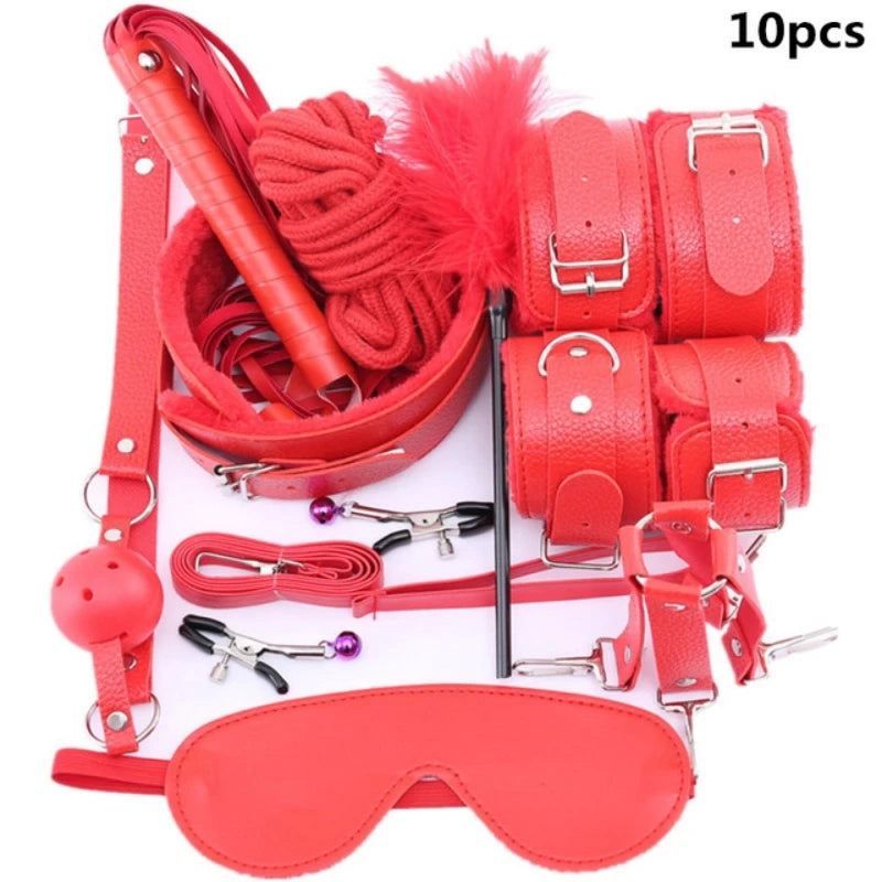 Sex Products BDSM Bondage Set Handcuffs Anal plug Tail