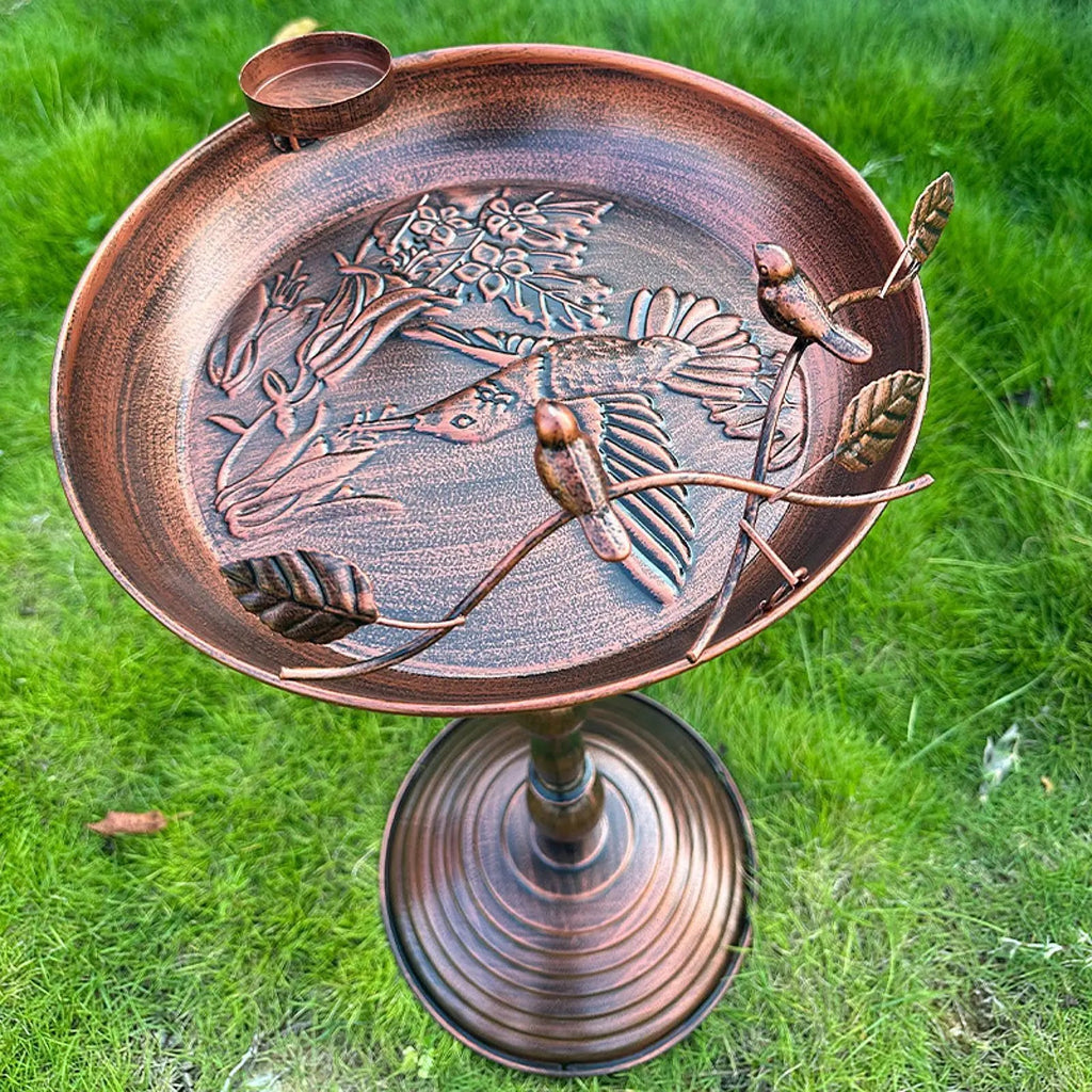 Outdoor Bird Bath - Iron Round Base Garden Feeder The Max Mall