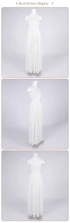 Elegant White Sheer Illusion Dress with Tulle Skirt–Temperament Sleeveless