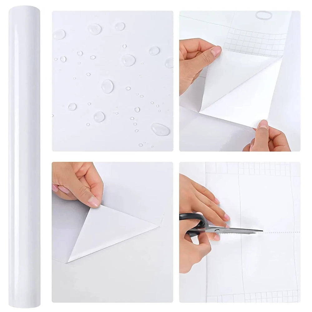 Kitchen Cabinet Pearlescent White Marble Contact Paper Vinyl Self Adhesive