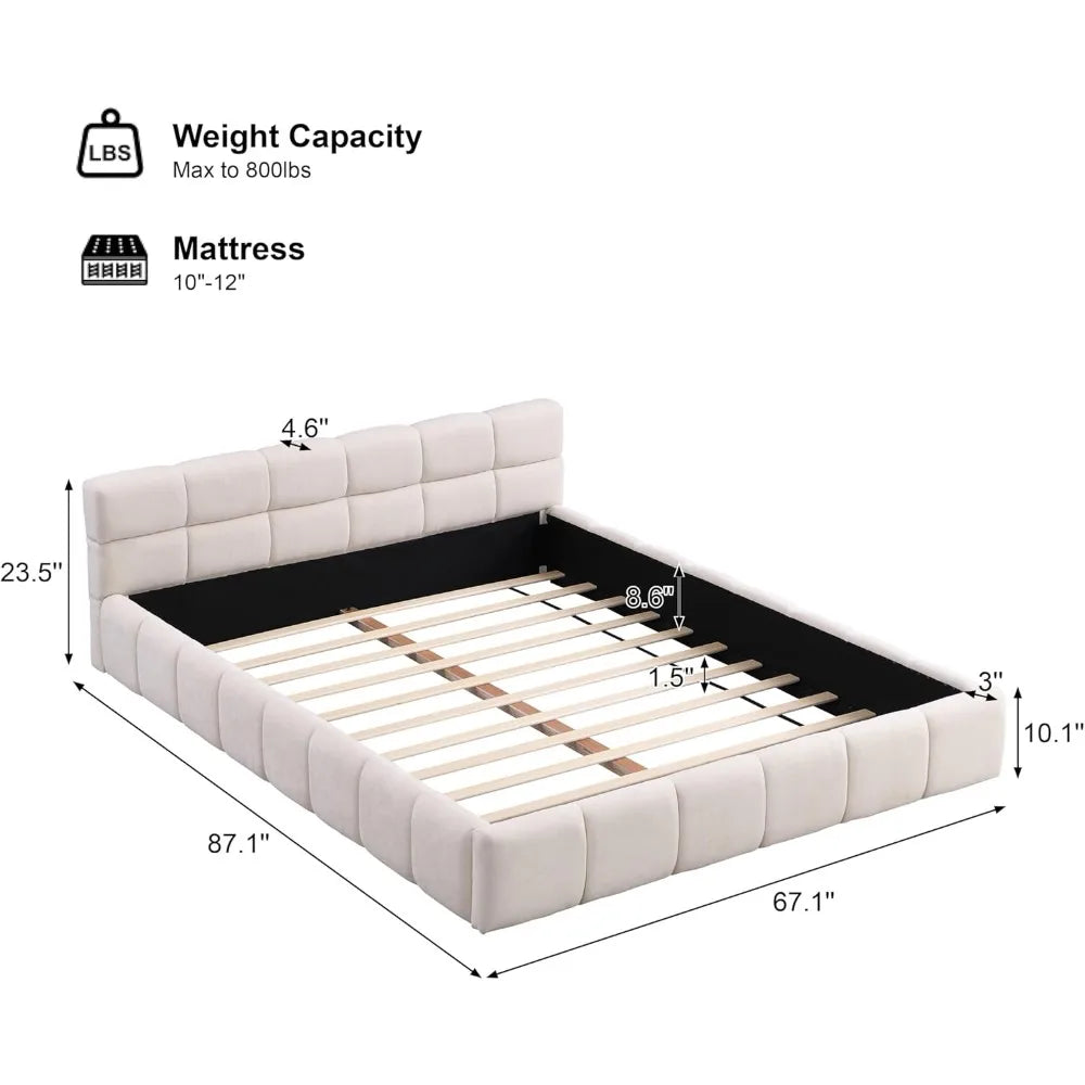 DAFIFY Checkerboard Headboard Bed Frame