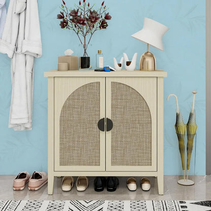 ZHUXIANG Rattan Cabinet - Modern Storage Sideboard