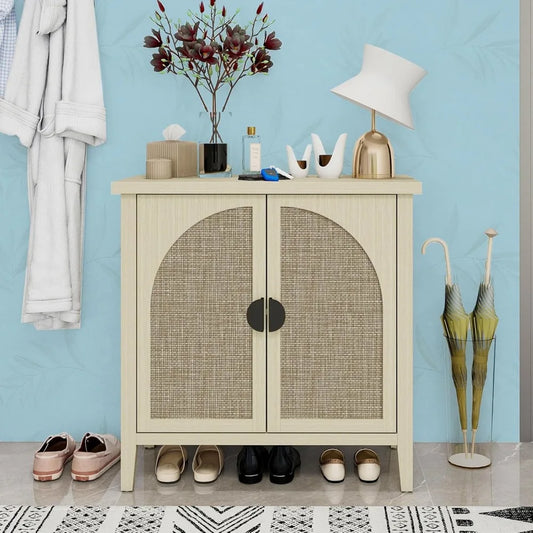 ZHUXIANG Rattan Cabinet - Modern Storage Sideboard