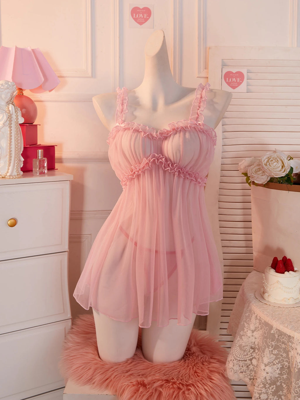 Elegant Lace Babydoll Set