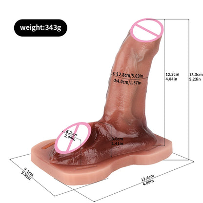 Vibrating Sexy Grinder Real Foreskin Penis Strap-on