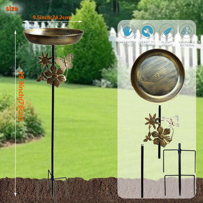 Metal Bird Bath - Vintage 5-Prong Base Iron Pedestal