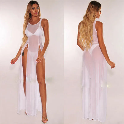 Women's Summer Beach Dress - Sleeveless Chiffon