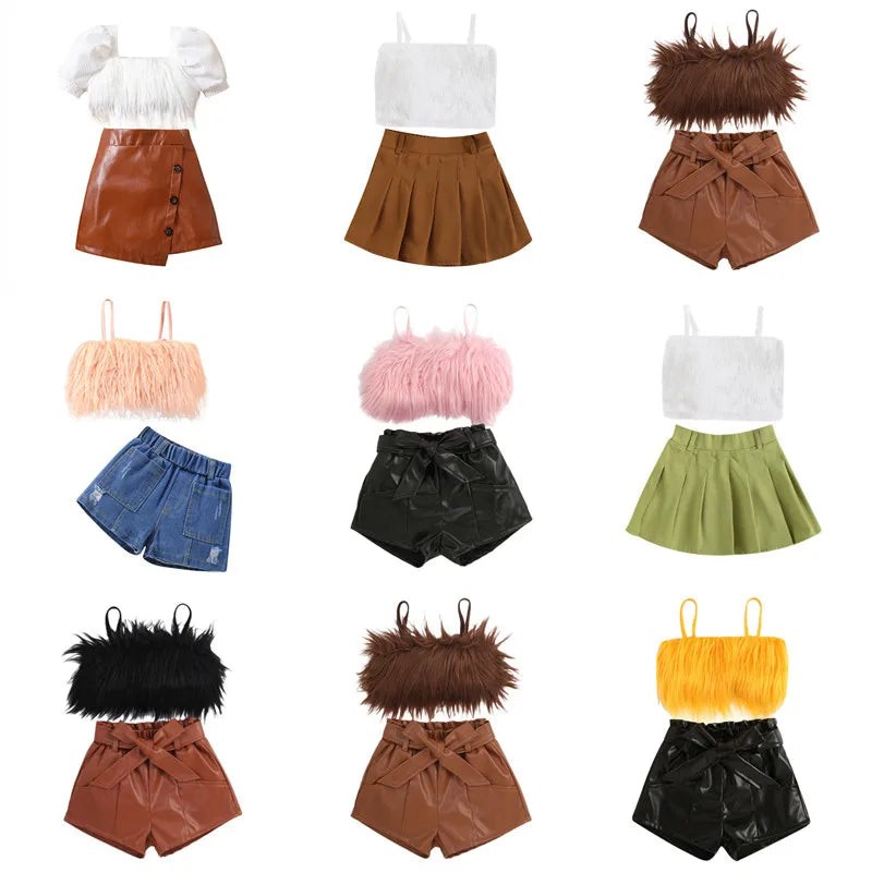 Girls' Casual Vest and Shorts Set