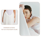 Elegant White Sheer Illusion Dress with Tulle Skirt–Temperament Sleeveless