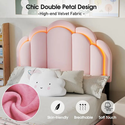 ANGDUO Princess Bed Frame with LED Lights