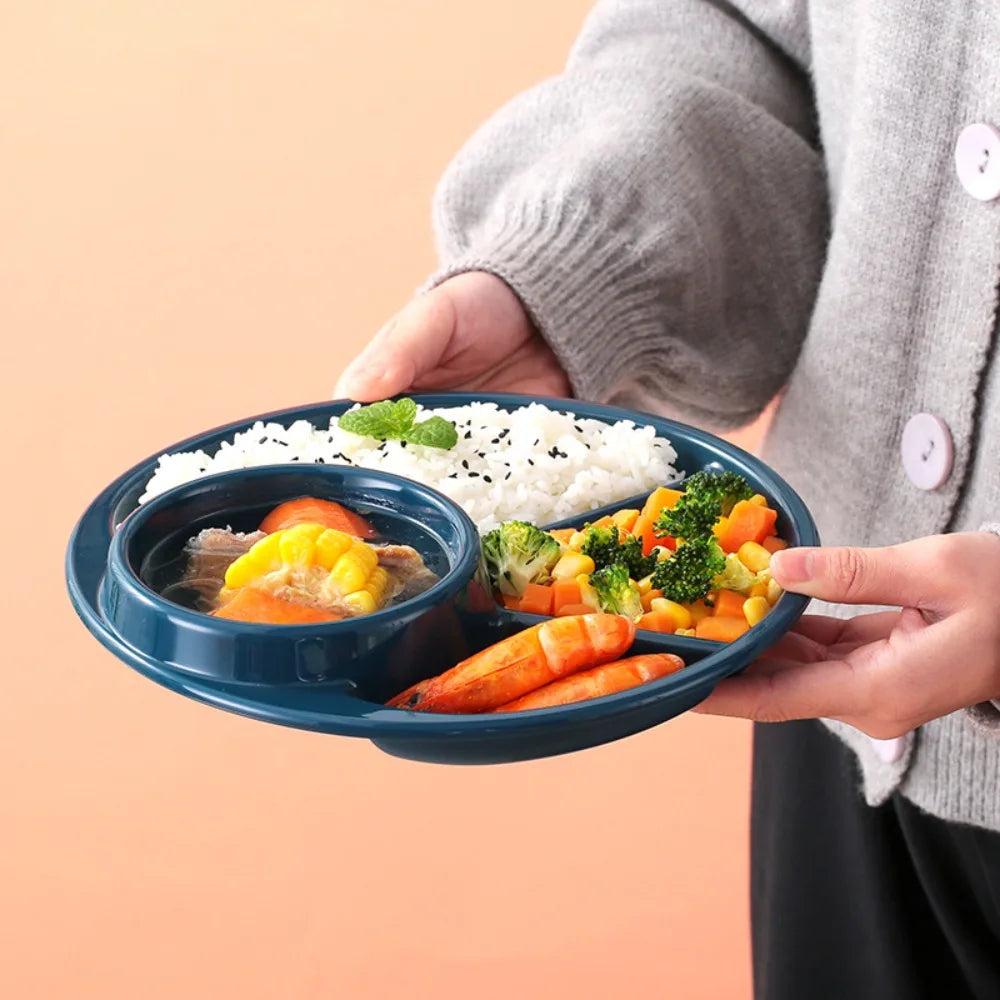 Round Dinner Divided Plates 4 Grids