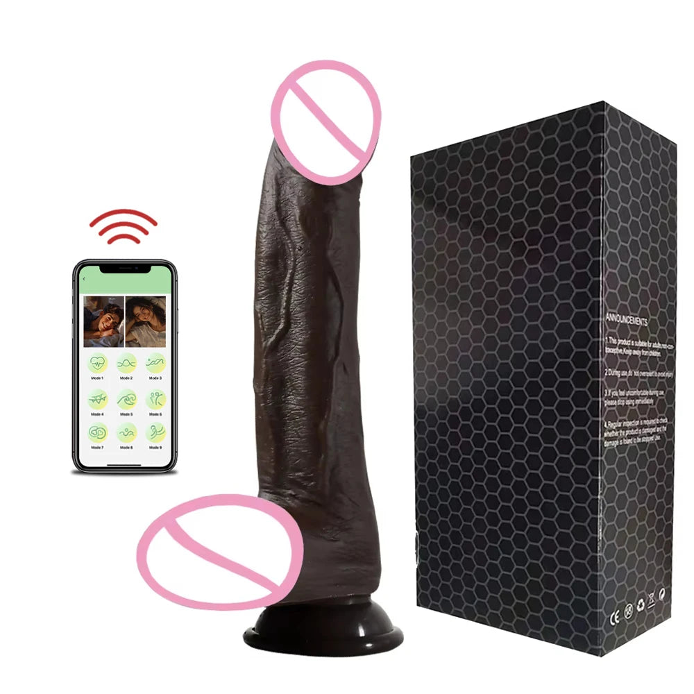 Realistic Dildo Vibrator Telescopic Female APP Remotely Controlled