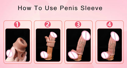 5 Styles Adult Men Penis Sleeve With Anti-drop Silicone Dick Extender