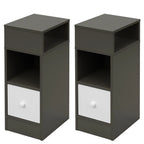 WOLTU 2PCS Narrow Bedside Table Nightstand with Open Shelves The Max Mall