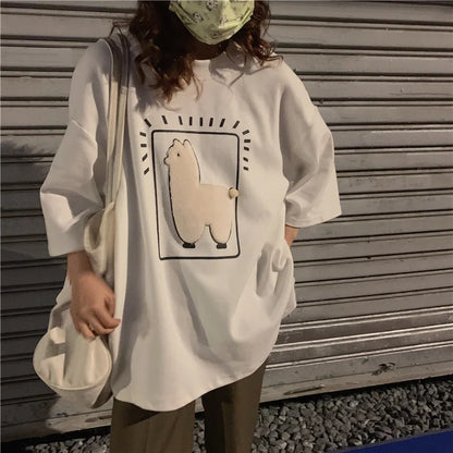 Baggy All-match T-shirts Women Casual Summer Korean Fashion