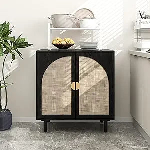 ZHUXIANG Rattan Cabinet - Modern Storage Sideboard