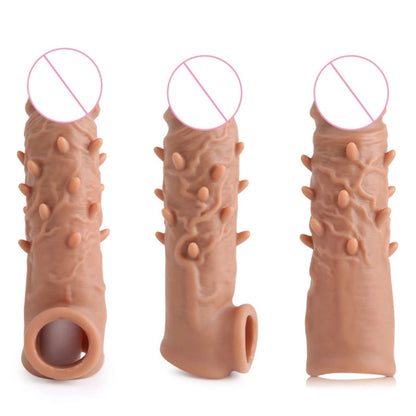 Realistic Condom Reusable Penis Sleeve Enlargement Condoms