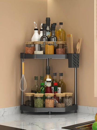 Kitchen Seasoning Shelf Spice Countertop Corner Stands