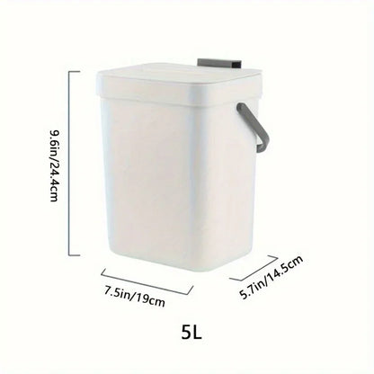 Kitchen Waste Bin Household Countertop Container with Lid for Rubbish Composter