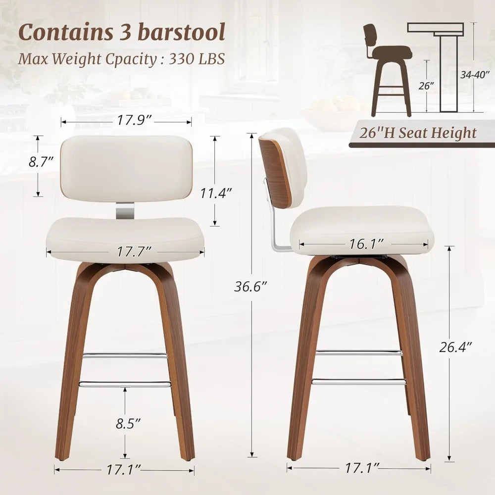 GUANGBAI Swivel Counter Height Bar Stools