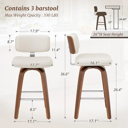 GUANGBAI Swivel Counter Height Bar Stools