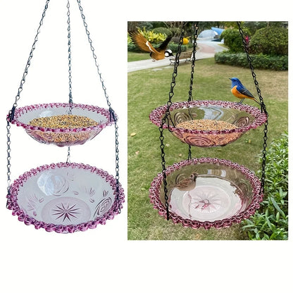 PC Plastic Bird Feeder - No Battery Hanging Garden Feeder