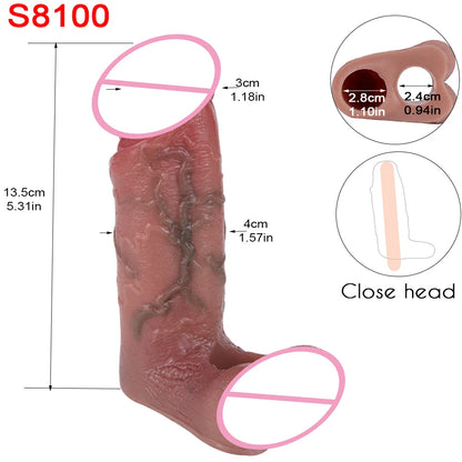 5 Styles Adult Men Penis Sleeve With Anti-drop Silicone Dick Extender