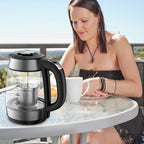 Stainless Steel Borosilicate Glass Blue Light 1500W Hot Water Tea Kettle The Max Mall