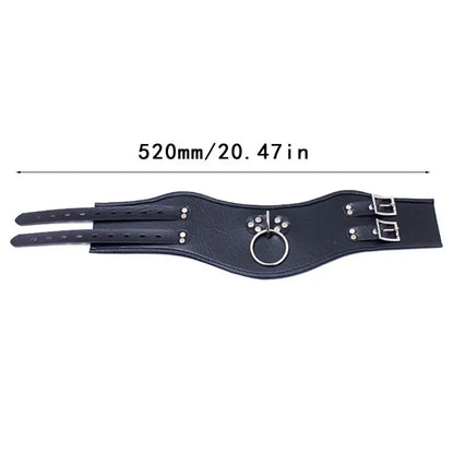 PU Leather Locking Posture Collar Bondage Straighten Up Master  sex toy