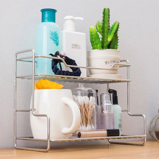 Modern Kitchen Organizer Shelf Waterproof Double-layer Kitchen Storage Stand