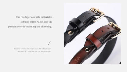 Adult Games Genuine Leather Series Slave Bed Neck Restraint Belt Strap