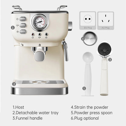Coffee Maker 1050W 1.5L Large Capacity Semi Automatic