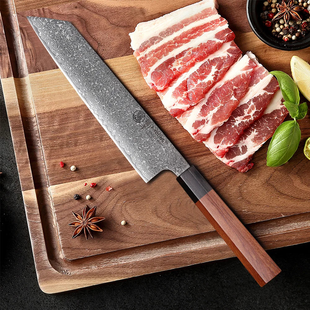 F.YOUNG 8.2" Japanese Kiritsuke Knife - 67-Layer Damascus Steel Professional Chef Knife