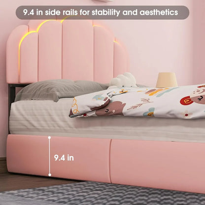 ANGDUO Princess Bed Frame with LED Lights
