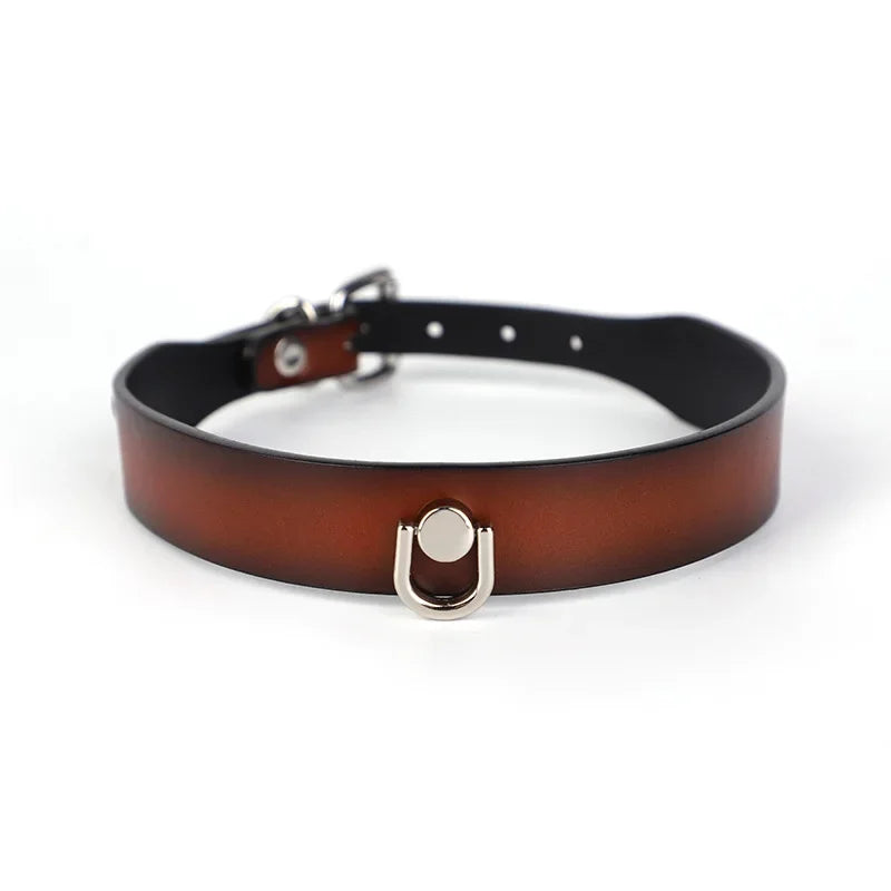 Adult Games Genuine Leather Series Slave Bed Neck Restraint Belt Strap