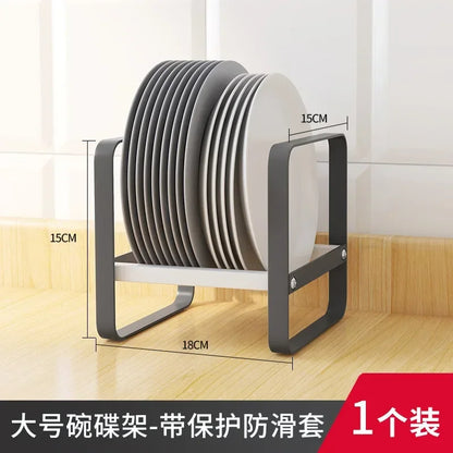 Kitchen Cabinet Plate Organizer - Multi-Function Dish Storage Rack