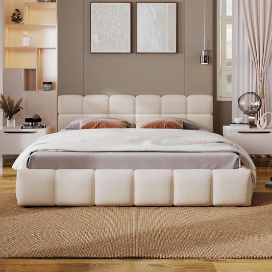 DAFIFY Checkerboard Headboard Bed Frame