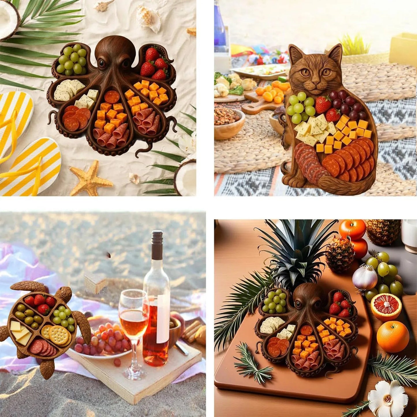 Animal Design Wood Serving Tray