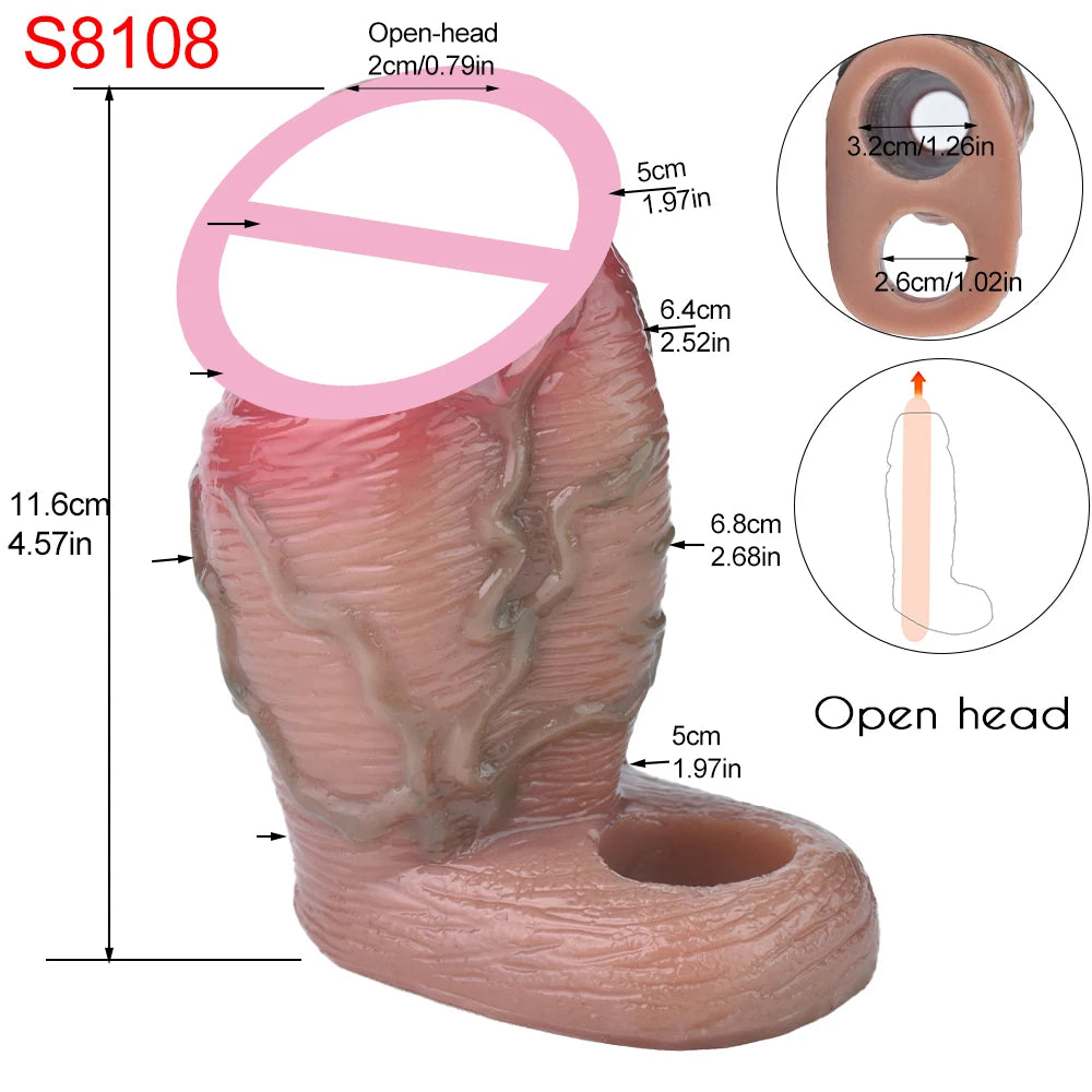 5 Styles Adult Men Penis Sleeve With Anti-drop Silicone Dick Extender