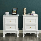 VASAGLE bedside table, each with 2 drawers, pine legs, 2 pieces The Max Mall