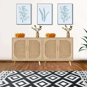 ZHUXIANG Rattan Cabinet - Modern Storage Sideboard ZHUXIANG