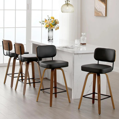 GUANGBAI Swivel Counter Height Bar Stools Set of 4